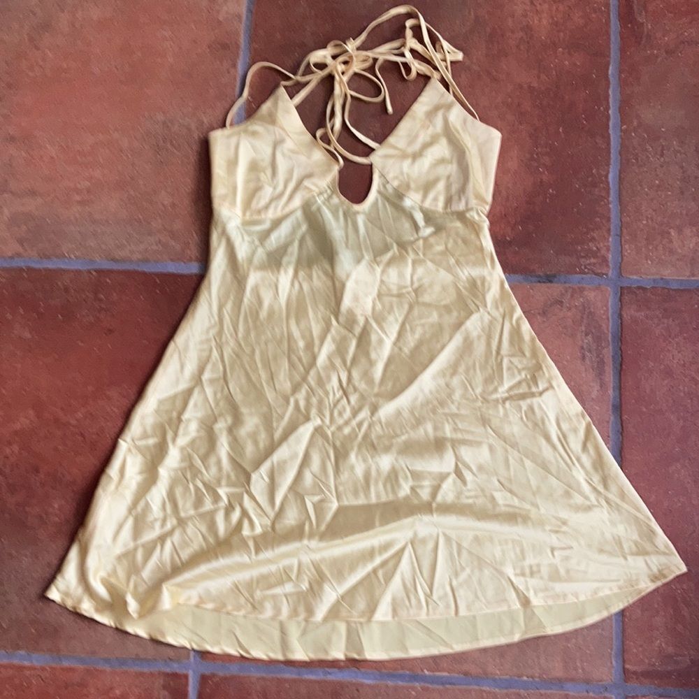 NWT Fashion Nova lingerie dress color yellow zipper on side